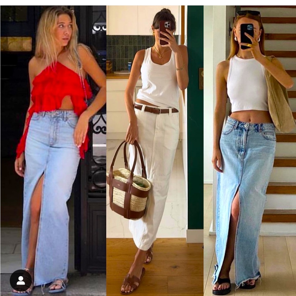 Zara Denim long Skirt
